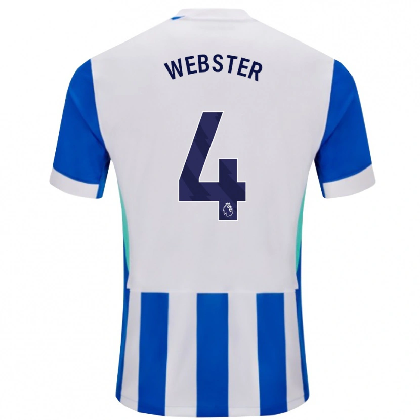 Danxen Kinderen Adam Webster #4 Blauw Wit Thuisshirt Thuistenue 2025/26 T-Shirt