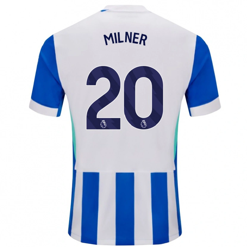 Danxen Kinderen James Milner #20 Blauw Wit Thuisshirt Thuistenue 2025/26 T-Shirt