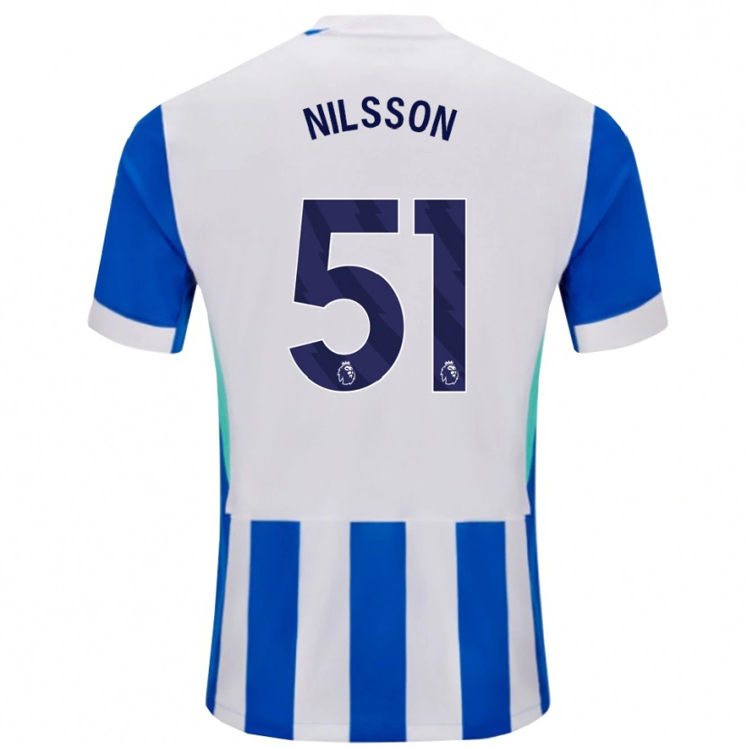 Danxen Kinderen Casper Nilsson #51 Blauw Wit Thuisshirt Thuistenue 2025/26 T-Shirt