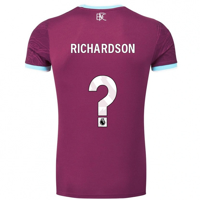 Danxen Kinderen Lewis Richardson #0 Bourgondisch Hemelsblauw Thuisshirt Thuistenue 2025/26 T-Shirt