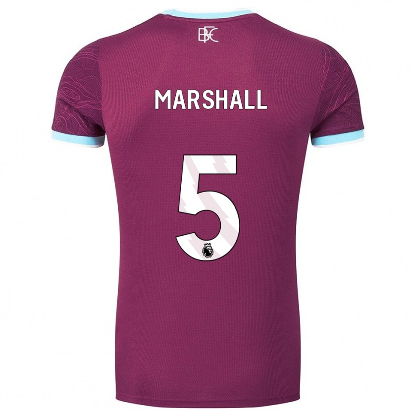 Danxen Kinderen Georgia Marshall #5 Bourgondisch Hemelsblauw Thuisshirt Thuistenue 2025/26 T-Shirt
