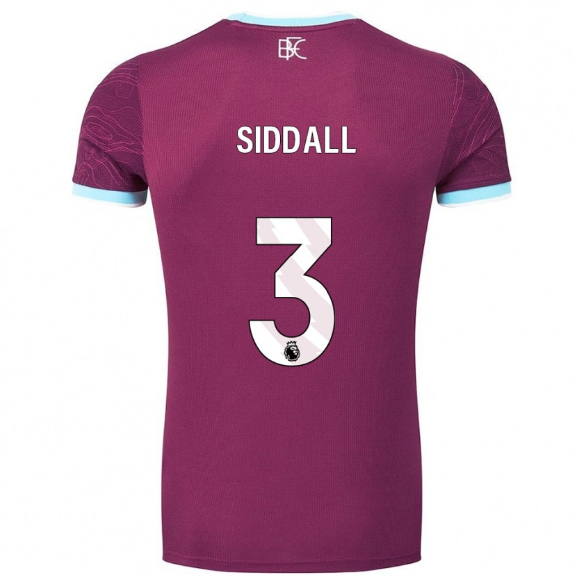 Danxen Kinderen Emma Siddall #3 Bourgondisch Hemelsblauw Thuisshirt Thuistenue 2025/26 T-Shirt