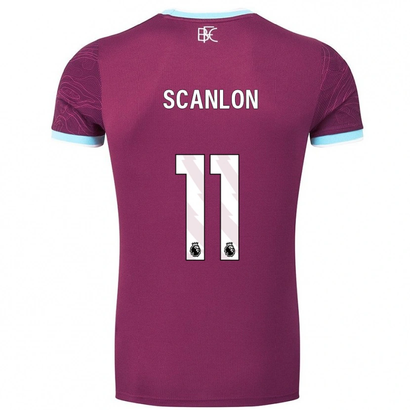Danxen Kinderen Luca Scanlon #11 Bourgondisch Hemelsblauw Thuisshirt Thuistenue 2025/26 T-Shirt
