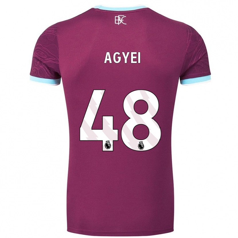 Danxen Kinderen Enock Agyei #48 Bourgondisch Hemelsblauw Thuisshirt Thuistenue 2025/26 T-Shirt