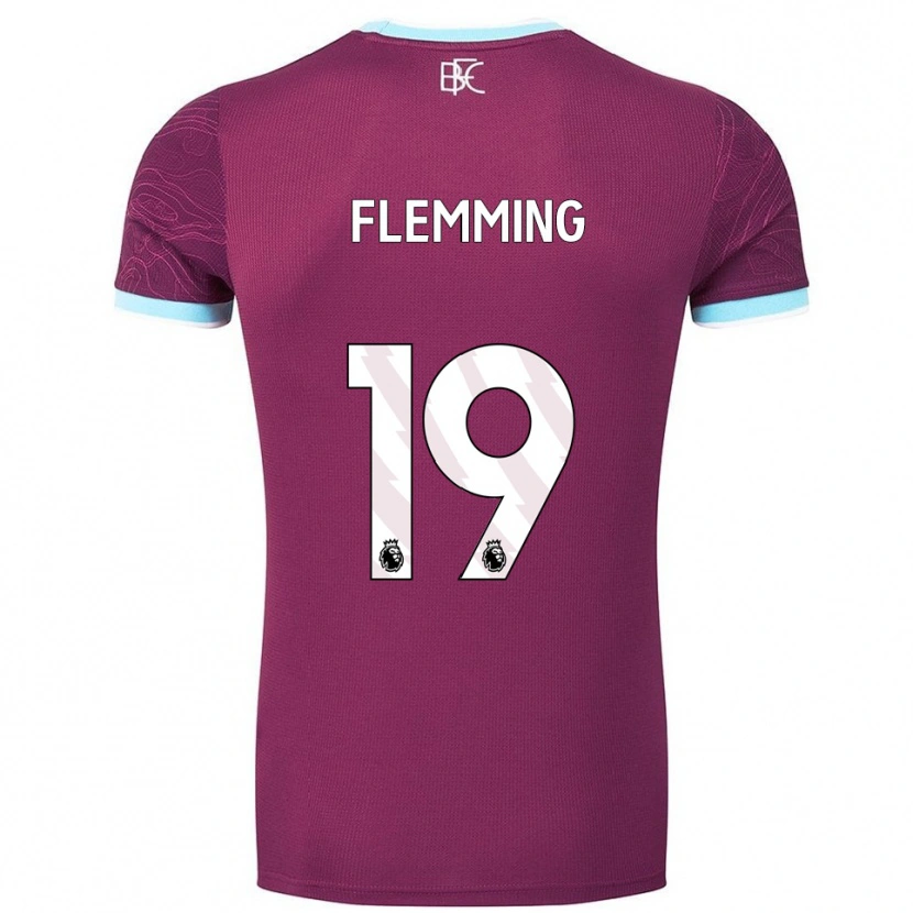 Danxen Kinderen Zian Flemming #19 Bourgondisch Hemelsblauw Thuisshirt Thuistenue 2025/26 T-Shirt
