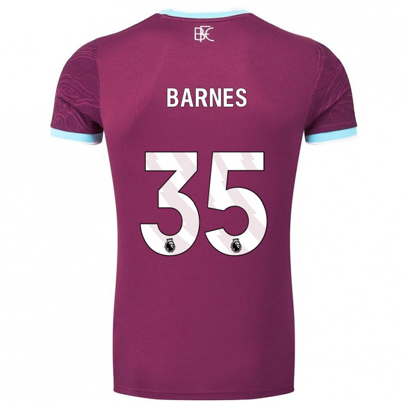 Danxen Kinderen Ashley Barnes #35 Bourgondisch Hemelsblauw Thuisshirt Thuistenue 2025/26 T-Shirt