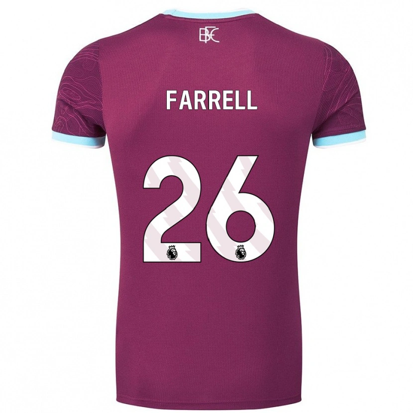 Danxen Kinderen Lucy Farrell #26 Bourgondisch Hemelsblauw Thuisshirt Thuistenue 2025/26 T-Shirt