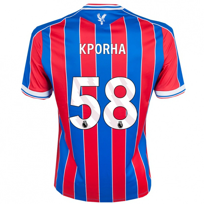 Danxen Kinderen Caleb Kporha #58 Blauw Rood Wit Thuisshirt Thuistenue 2025/26 T-Shirt