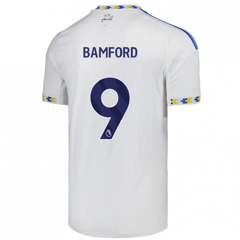 Danxen Kinderen Patrick Bamford #9 Wit Blauw Thuisshirt Thuistenue 2025/26 T-Shirt