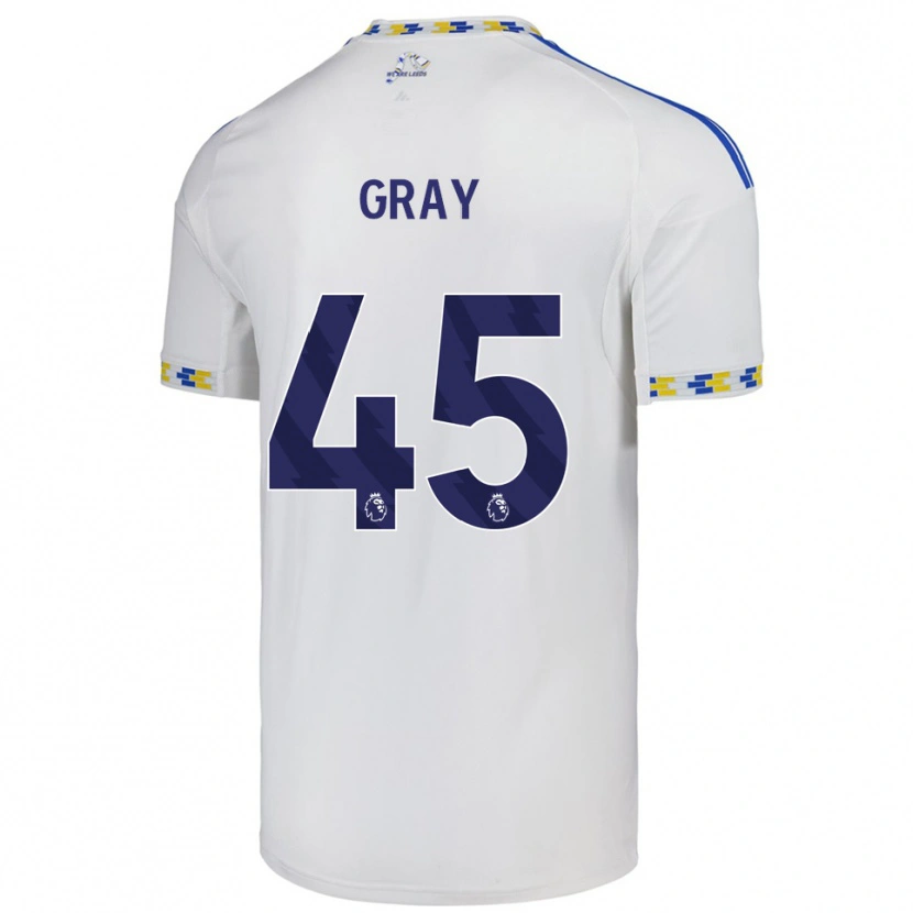 Danxen Kinderen Harry Gray #45 Wit Blauw Thuisshirt Thuistenue 2025/26 T-Shirt