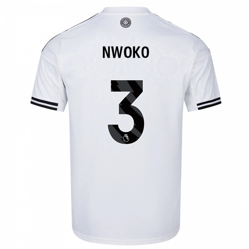 Danxen Kinderen Chibuzo Nwoko #3 Wit Zwart Thuisshirt Thuistenue 2025/26 T-Shirt