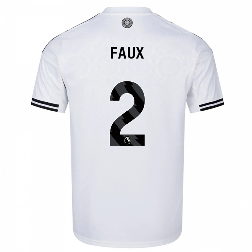 Danxen Kinderen Alex Faux #2 Wit Zwart Thuisshirt Thuistenue 2025/26 T-Shirt