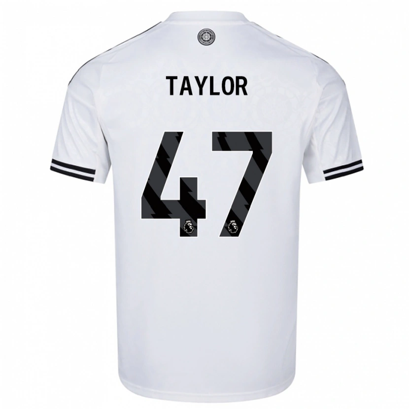 Danxen Kinderen Bo Taylor #47 Wit Zwart Thuisshirt Thuistenue 2025/26 T-Shirt