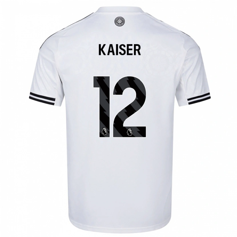 Danxen Kinderen Dino Kaiser #12 Wit Zwart Thuisshirt Thuistenue 2025/26 T-Shirt
