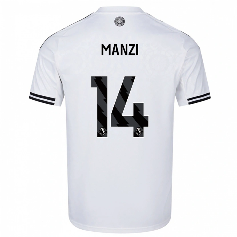 Danxen Kinderen Sophie Manzi #14 Wit Zwart Thuisshirt Thuistenue 2025/26 T-Shirt