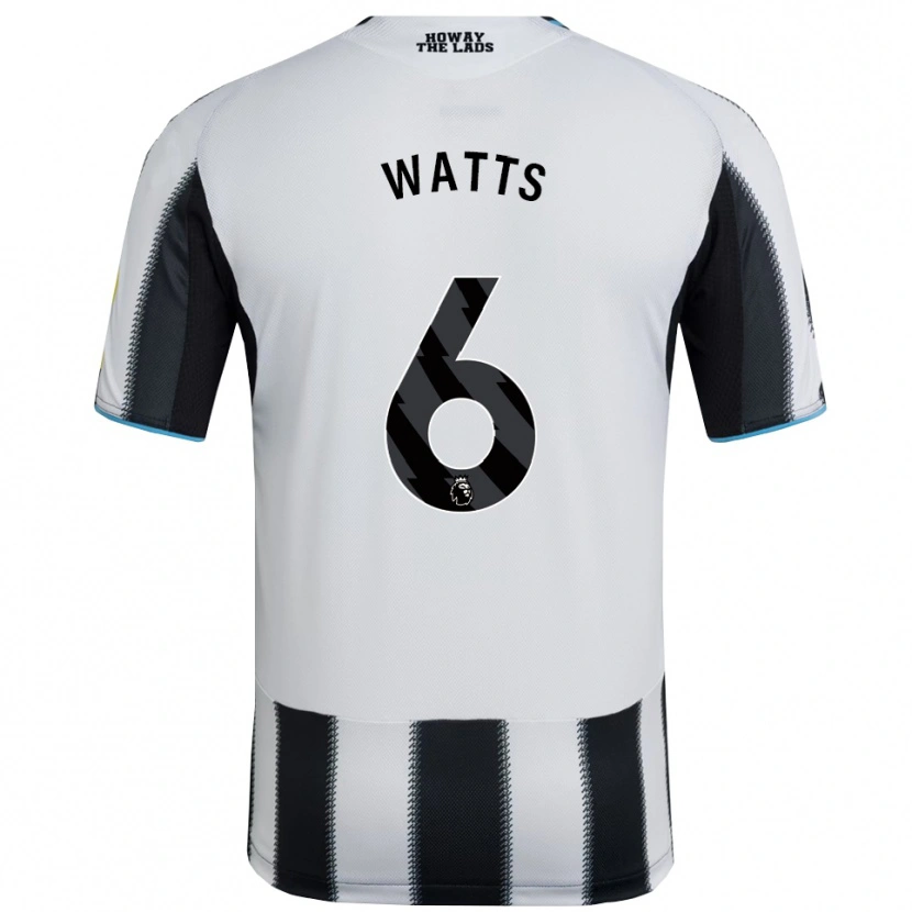 Danxen Kinderen Logan Watts #6 Zwart Wit Thuisshirt Thuistenue 2025/26 T-Shirt
