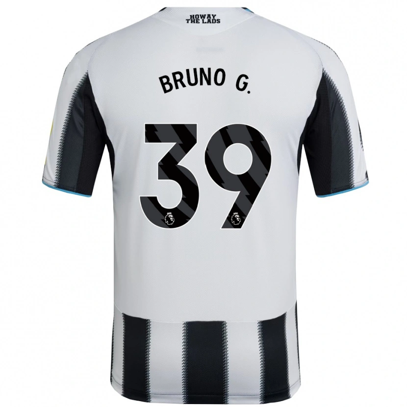 Danxen Kinderen Bruno Guimarães #39 Zwart Wit Thuisshirt Thuistenue 2025/26 T-Shirt