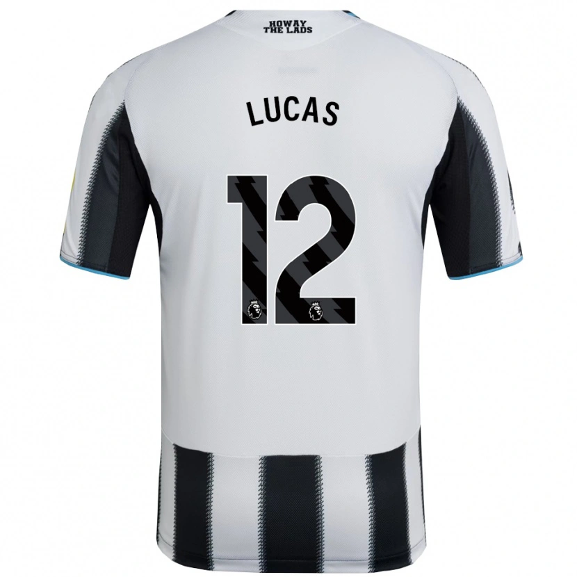 Danxen Kinderen Kayden Lucas #12 Zwart Wit Thuisshirt Thuistenue 2025/26 T-Shirt