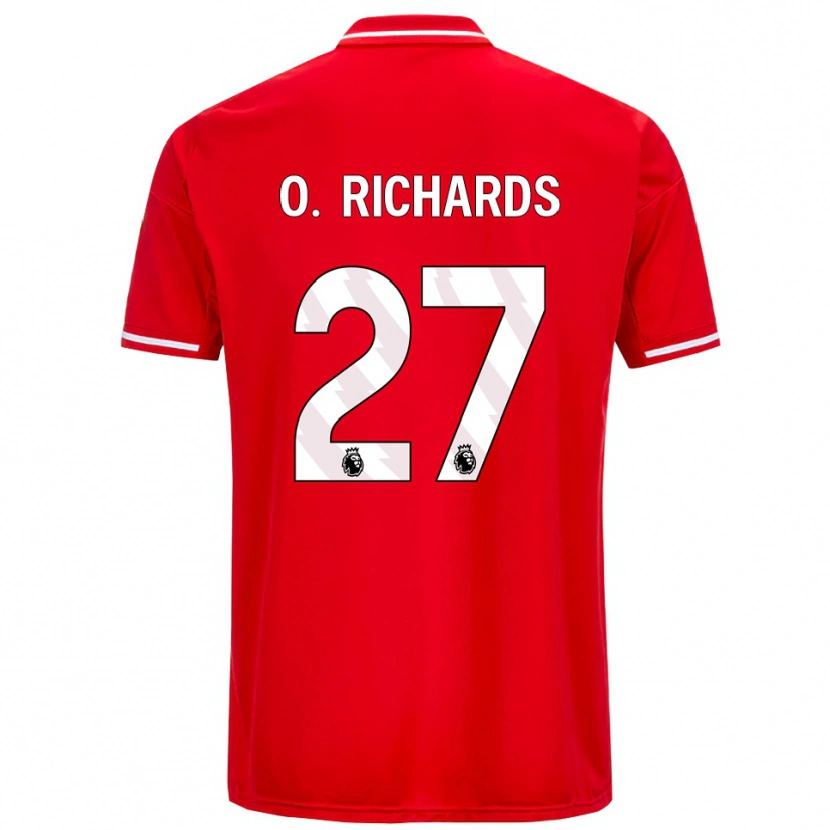 Danxen Kinderen Omar Richards #27 Rood Wit Thuisshirt Thuistenue 2025/26 T-Shirt