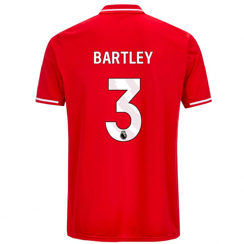 Danxen Kinderen Okello Bartley #3 Rood Wit Thuisshirt Thuistenue 2025/26 T-Shirt
