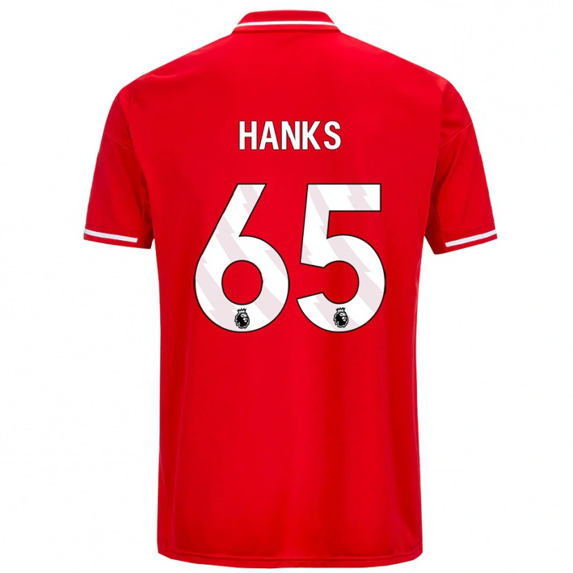 Danxen Kinderen Justin Hanks #65 Rood Wit Thuisshirt Thuistenue 2025/26 T-Shirt