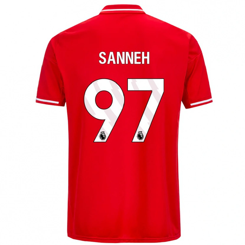 Danxen Kinderen Buba Sanneh #97 Rood Wit Thuisshirt Thuistenue 2025/26 T-Shirt