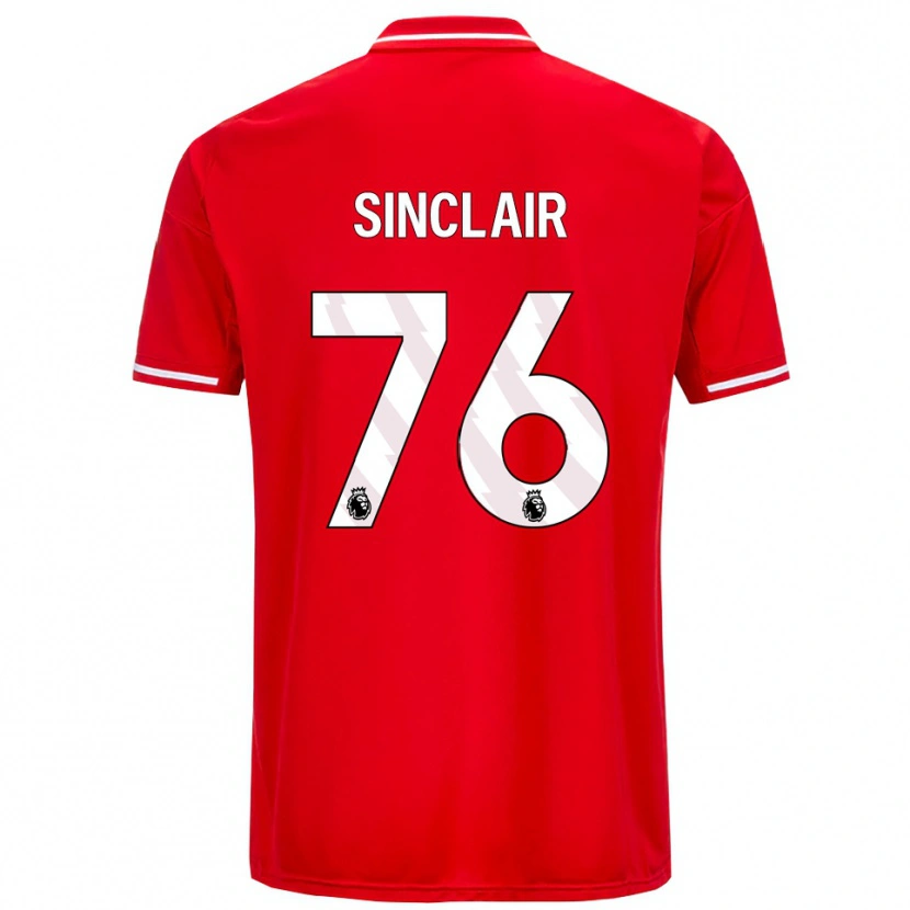 Danxen Kinderen Jimmy Sinclair #76 Rood Wit Thuisshirt Thuistenue 2025/26 T-Shirt