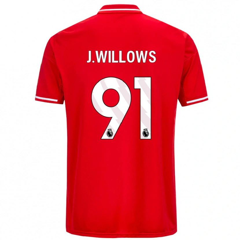 Danxen Kinderen Jordan Willows #91 Rood Wit Thuisshirt Thuistenue 2025/26 T-Shirt