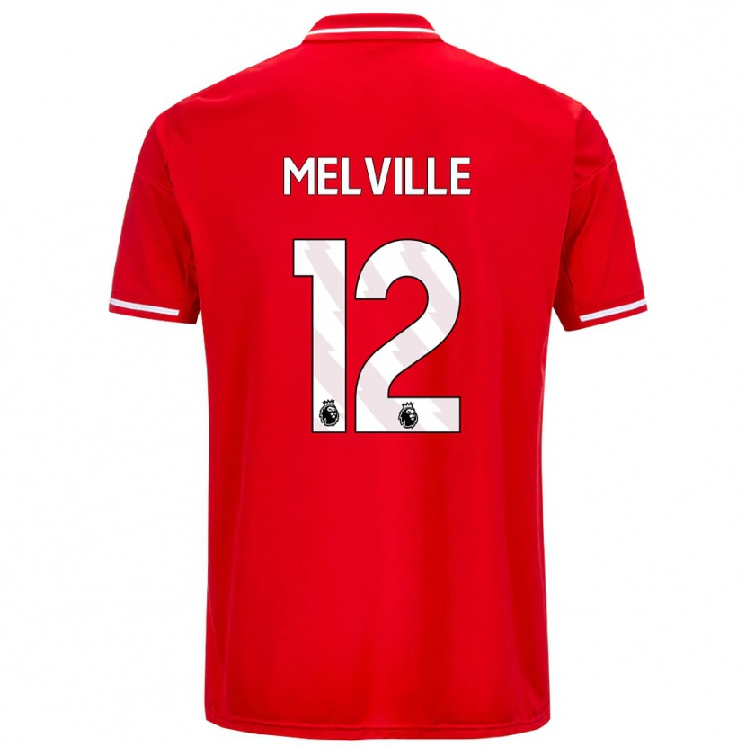 Danxen Kinderen Logan Melville #12 Rood Wit Thuisshirt Thuistenue 2025/26 T-Shirt