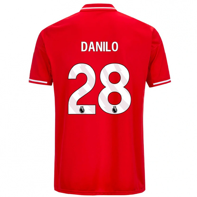 Danxen Kinderen Danilo #28 Rood Wit Thuisshirt Thuistenue 2025/26 T-Shirt