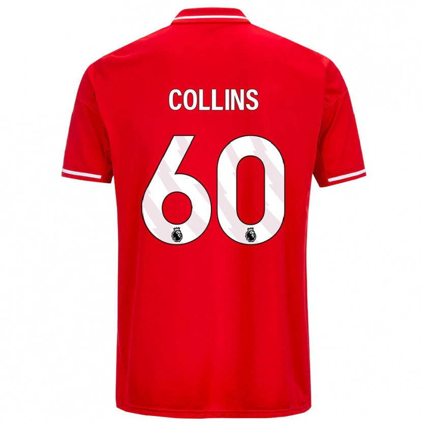 Danxen Kinderen Sam Collins #60 Rood Wit Thuisshirt Thuistenue 2025/26 T-Shirt