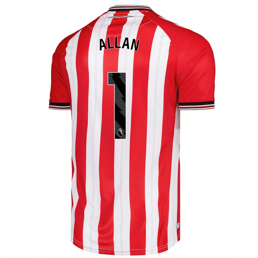 Danxen Kinderen Isaac Allan #1 Rood Wit Thuisshirt Thuistenue 2025/26 T-Shirt