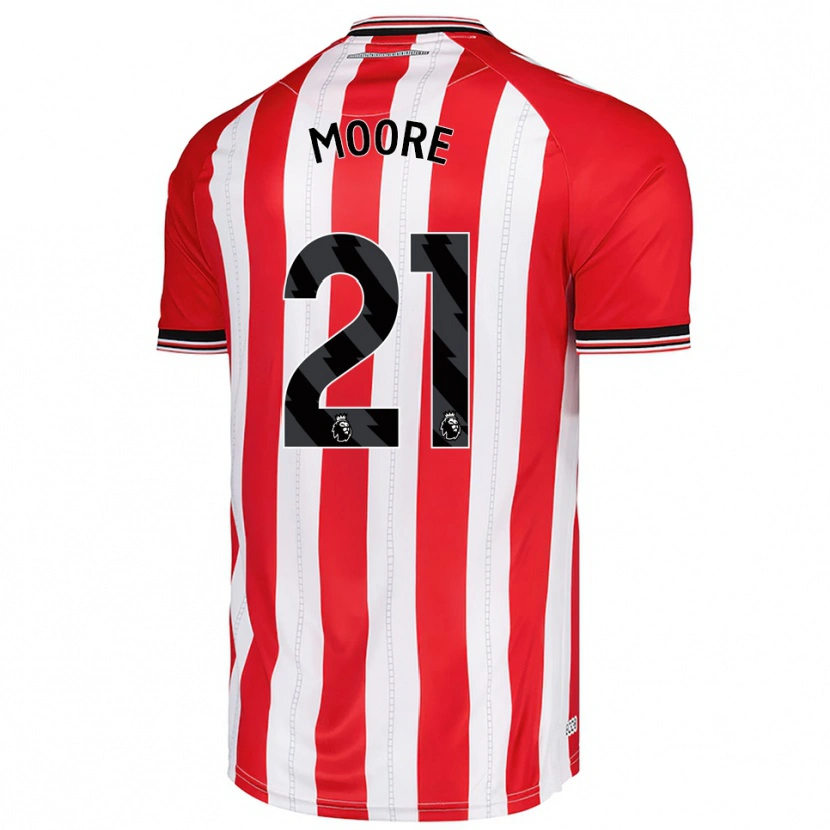 Danxen Kinderen Simon Moore #21 Rood Wit Thuisshirt Thuistenue 2025/26 T-Shirt
