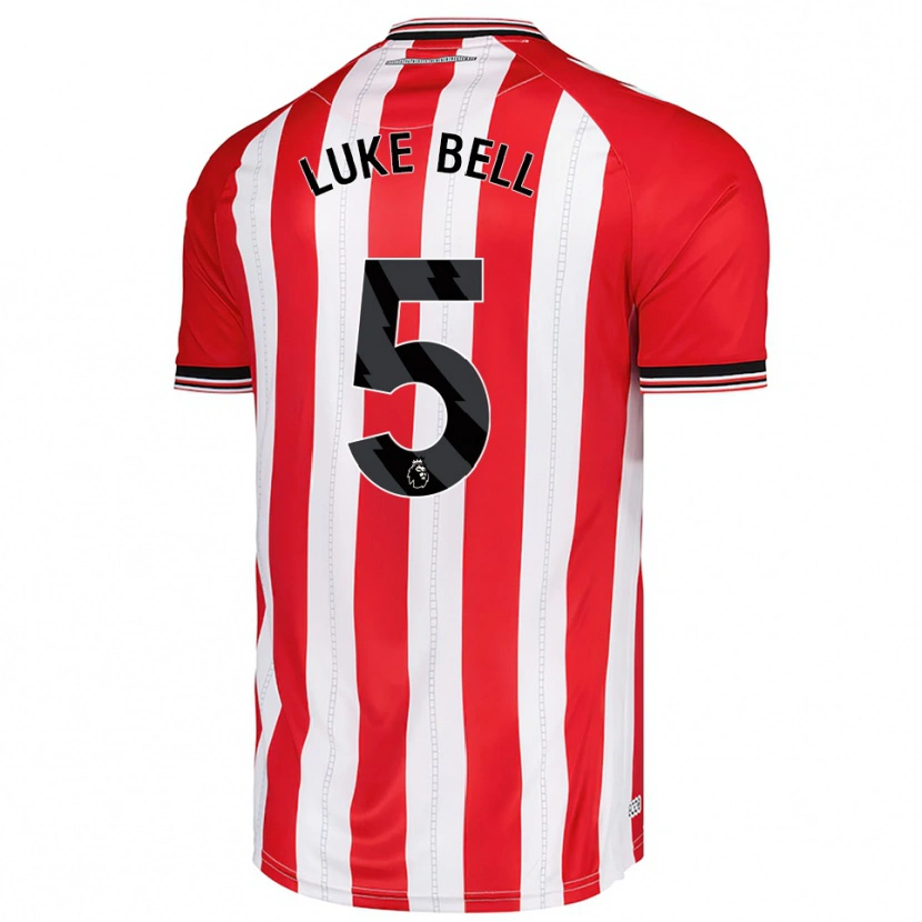 Danxen Kinderen Luke Bell #5 Rood Wit Thuisshirt Thuistenue 2025/26 T-Shirt