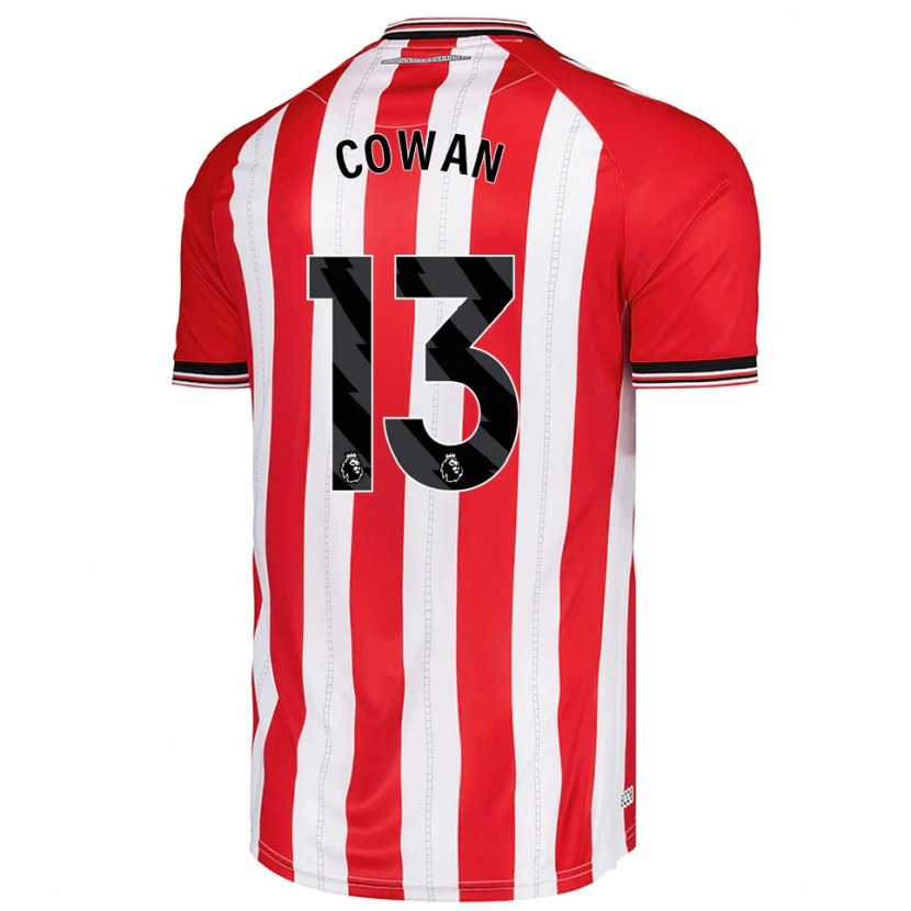 Danxen Kinderen Joe Cowan #13 Rood Wit Thuisshirt Thuistenue 2025/26 T-Shirt