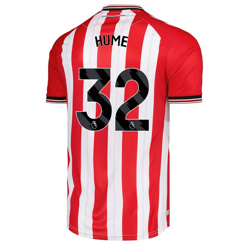 Danxen Kinderen Trai Hume #32 Rood Wit Thuisshirt Thuistenue 2025/26 T-Shirt
