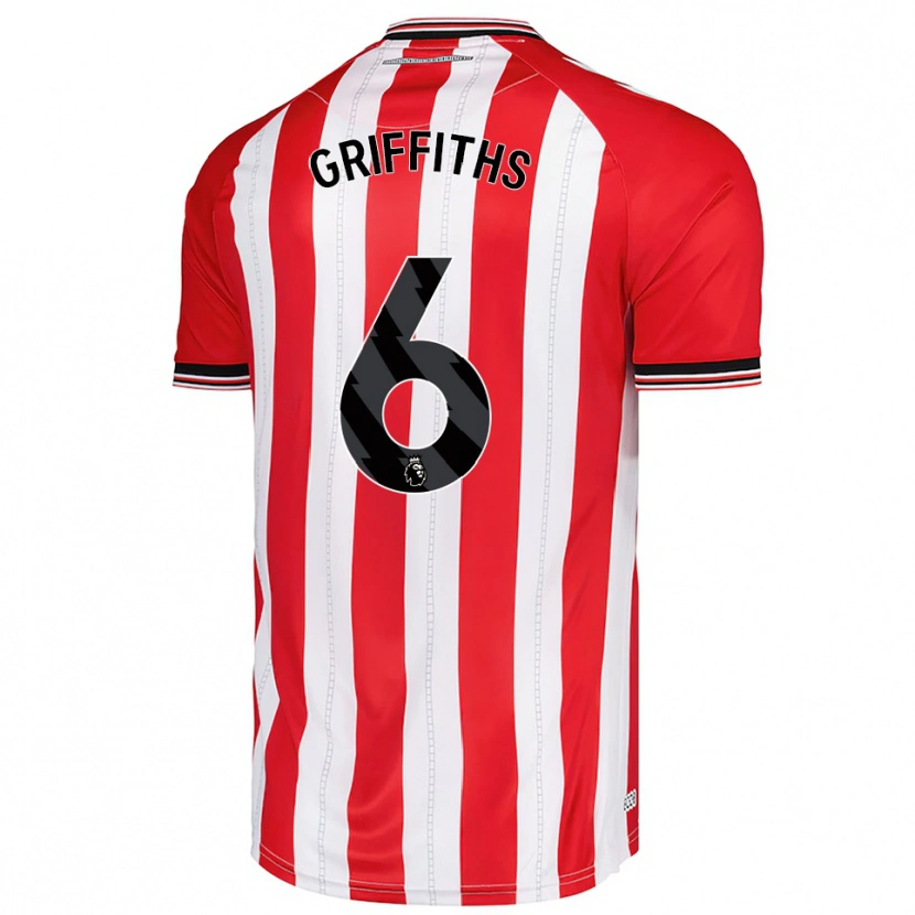 Danxen Kinderen Louise Griffiths #6 Rood Wit Thuisshirt Thuistenue 2025/26 T-Shirt