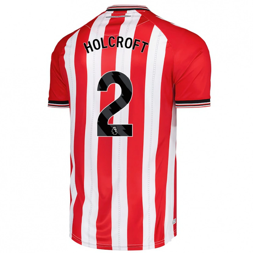 Danxen Kinderen Finlay Holcroft #2 Rood Wit Thuisshirt Thuistenue 2025/26 T-Shirt
