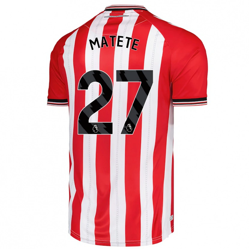 Danxen Kinderen Jay Matete #27 Rood Wit Thuisshirt Thuistenue 2025/26 T-Shirt