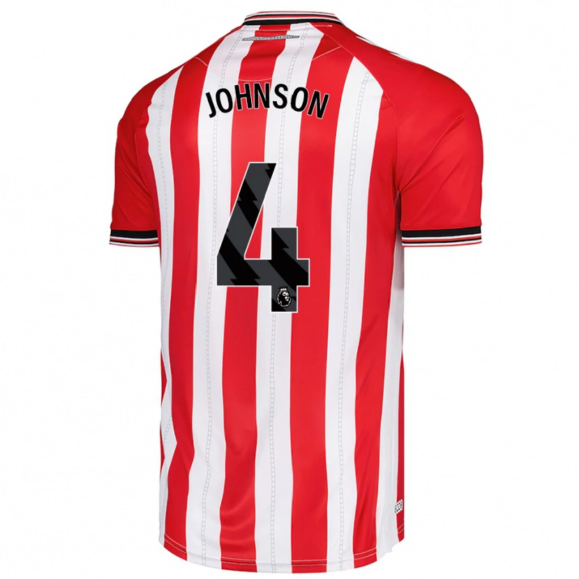 Danxen Kinderen Zak Johnson #4 Rood Wit Thuisshirt Thuistenue 2025/26 T-Shirt