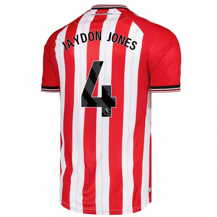 Danxen Kinderen Jaydon Jones #4 Rood Wit Thuisshirt Thuistenue 2025/26 T-Shirt