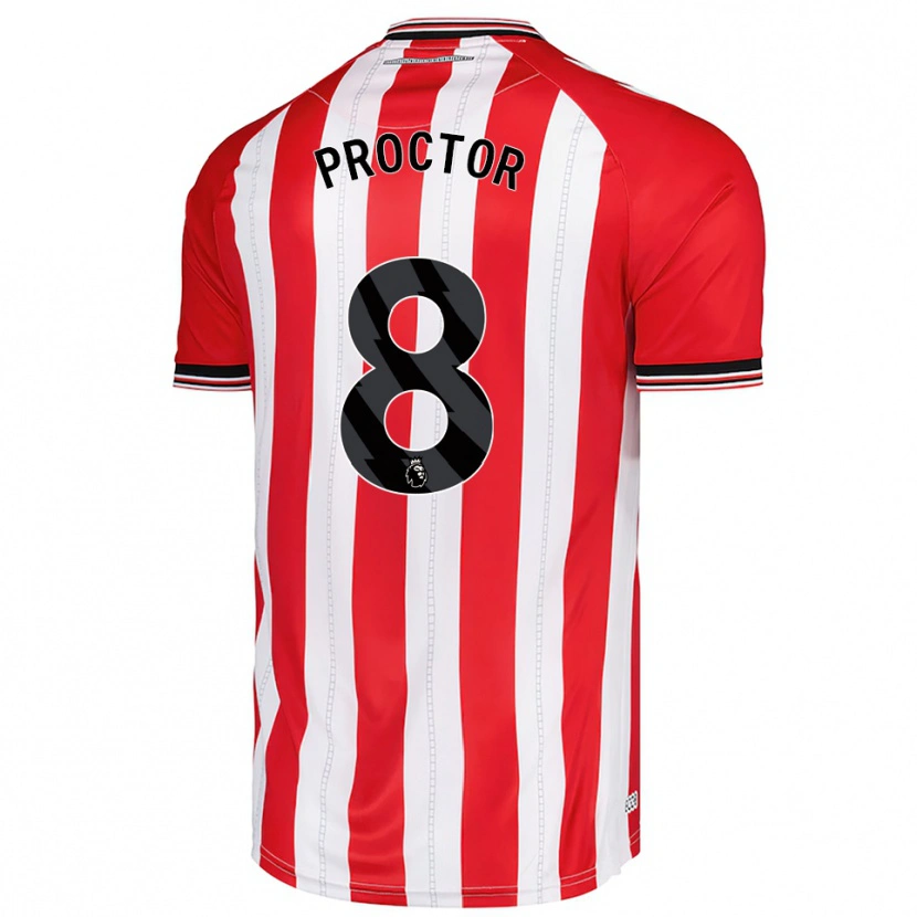 Danxen Kinderen Tom Proctor #8 Rood Wit Thuisshirt Thuistenue 2025/26 T-Shirt