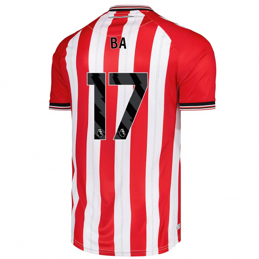Danxen Kinderen Abdoullah Ba #17 Rood Wit Thuisshirt Thuistenue 2025/26 T-Shirt