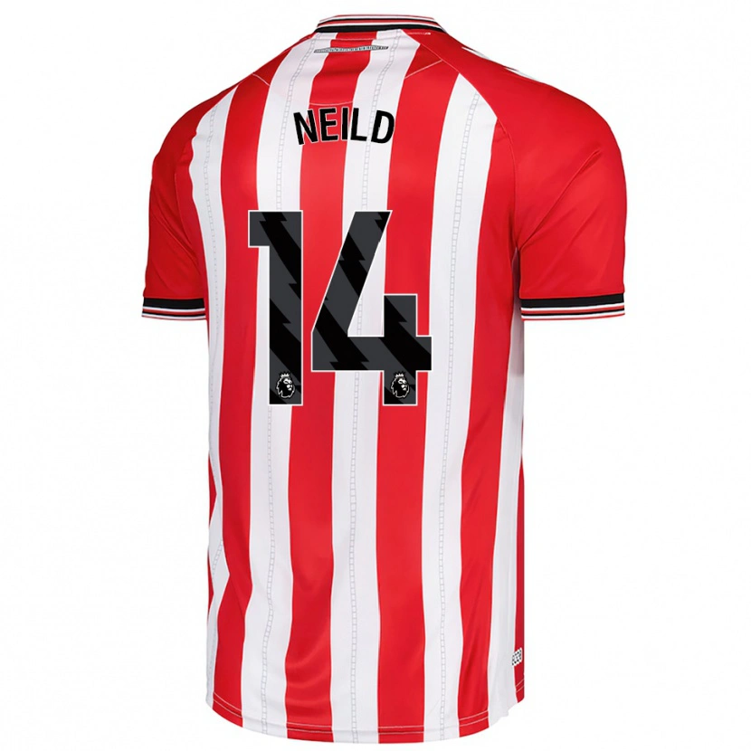 Danxen Kinderen Joe Neild #14 Rood Wit Thuisshirt Thuistenue 2025/26 T-Shirt