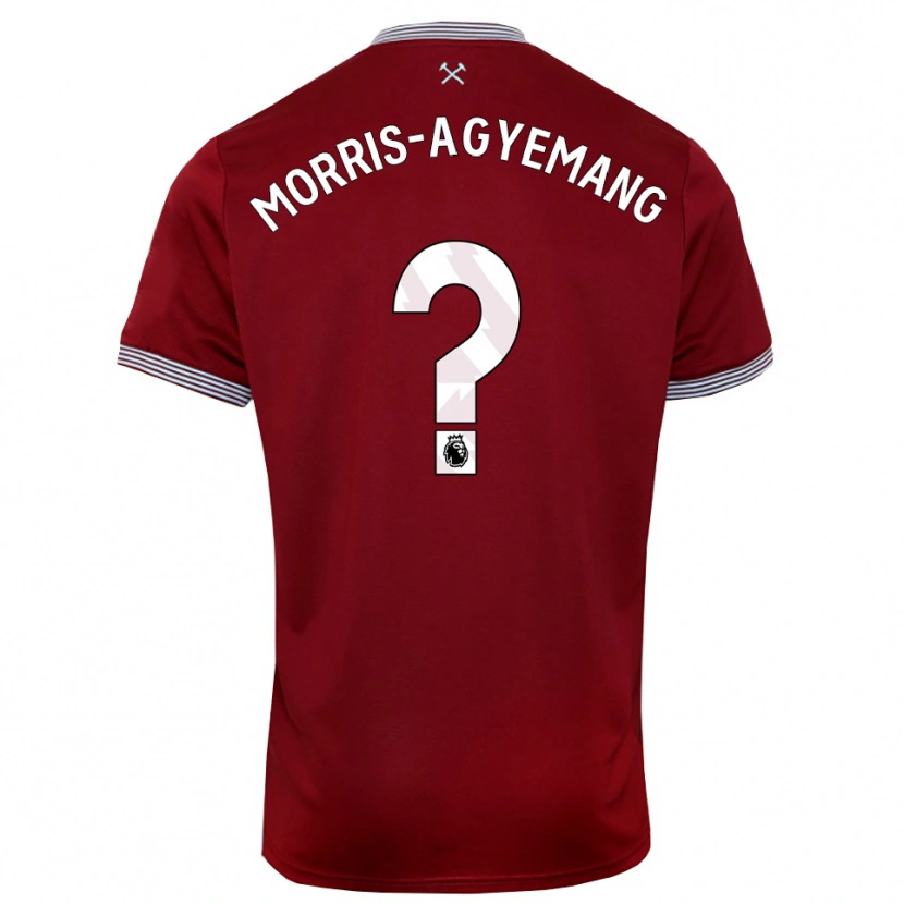 Danxen Kinderen Reggie Morris-Agyemang #0 Bourgondisch Wit Thuisshirt Thuistenue 2025/26 T-Shirt