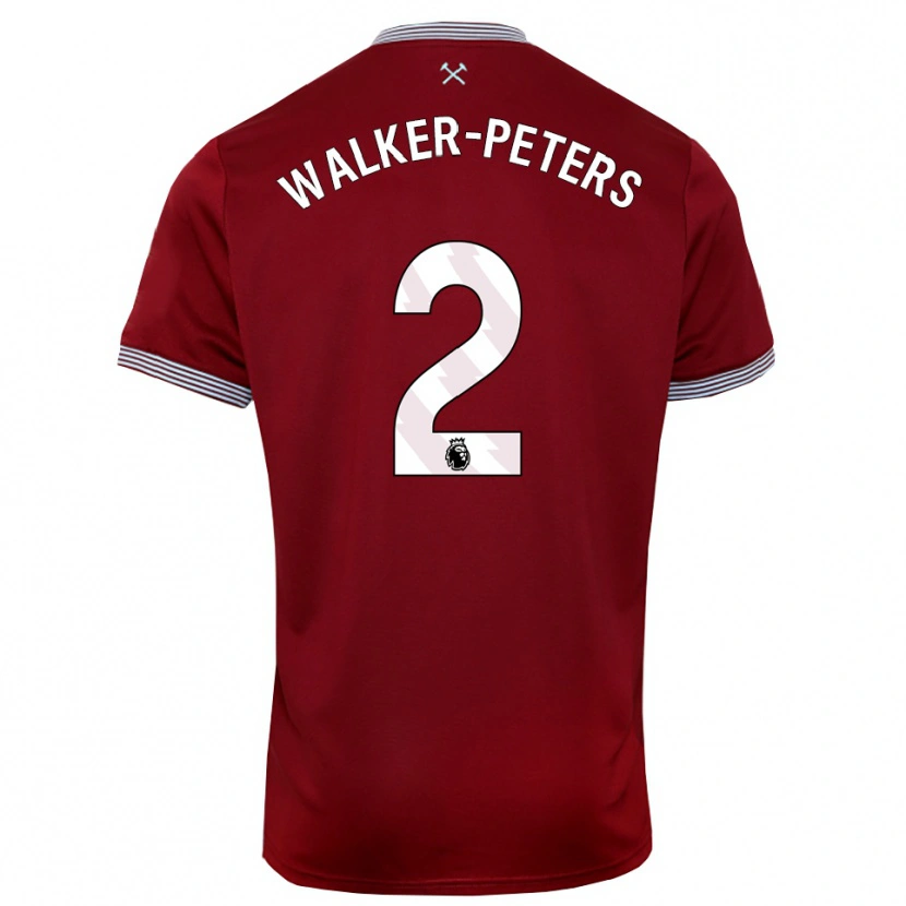 Danxen Kinderen Kyle Walker-Peters #2 Bourgondisch Wit Thuisshirt Thuistenue 2025/26 T-Shirt