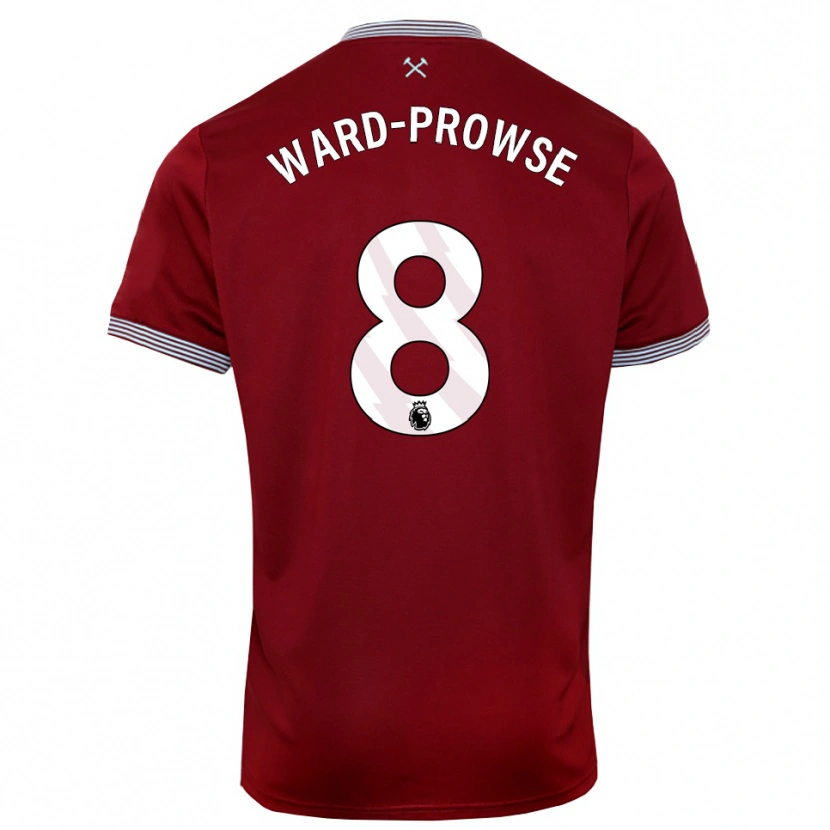 Danxen Kinderen James Ward-Prowse #8 Bourgondisch Wit Thuisshirt Thuistenue 2025/26 T-Shirt
