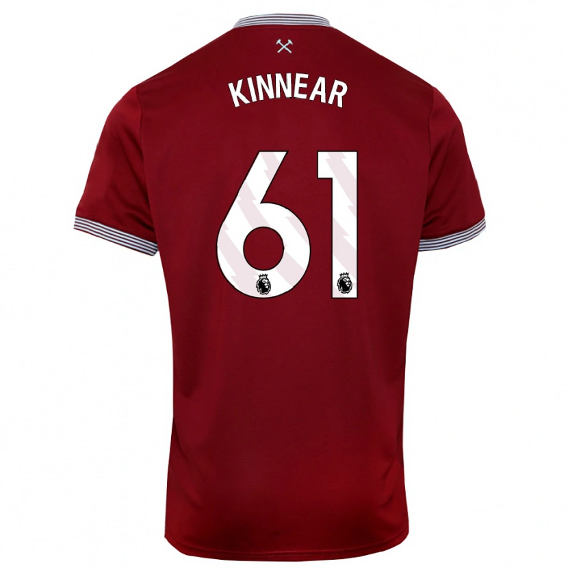 Danxen Kinderen Brian Kinnear #61 Bourgondisch Wit Thuisshirt Thuistenue 2025/26 T-Shirt
