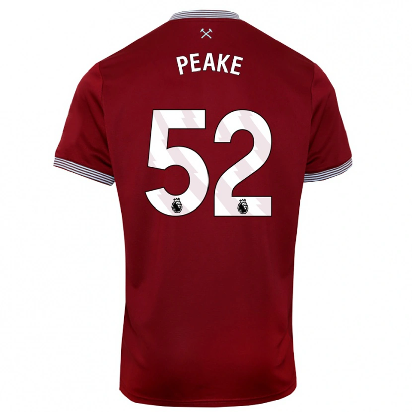 Danxen Kinderen Lennon Peake #52 Bourgondisch Wit Thuisshirt Thuistenue 2025/26 T-Shirt
