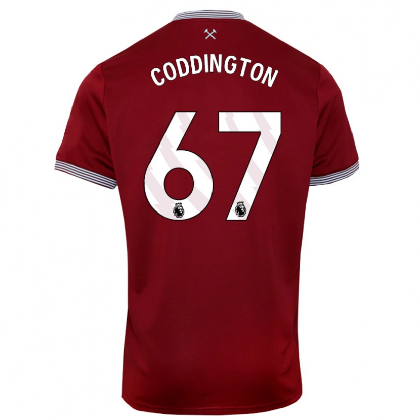 Danxen Kinderen Remy Coddington #67 Bourgondisch Wit Thuisshirt Thuistenue 2025/26 T-Shirt